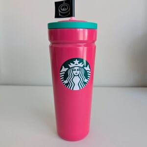 NEW Starbucks Barbie Hot Pink Venti 24oz. Insulated Tumbler Winter 2024 Straw